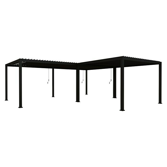 Sorara Lamellenpavillon Infinite (B x T: 720 x 720 cm, Anthrazit, Anthrazit, Ecke rechts) | BAUHAUS