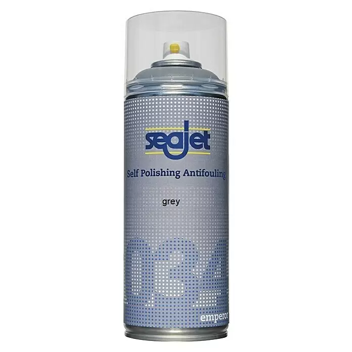 Seajet Antifouling Spray Emperor A - Grau, 400 ml - Graue SeaJet Self Polishing Antifouling Sprühdose mit transparenter Kappe.