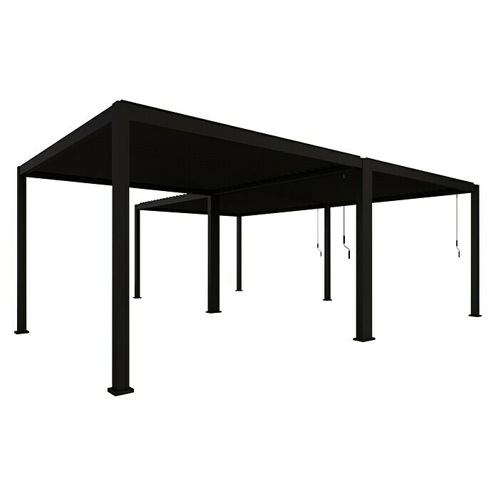 Sorara Lamellenpavillon Infinite (B x T: 720 x 720 cm, Anthrazit, Anthrazit, Ecke rechts) | BAUHAUS
