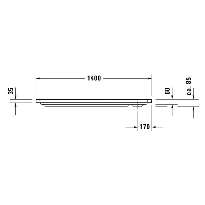 Duravit D-Code Duschwanne (140 x 70 cm, Mit Antirutsch-Oberfläche, Sanitäracryl, Weiß)