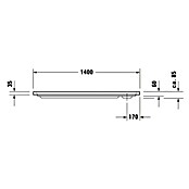 Duravit D-Code Duschwanne (140 x 70 cm, Mit Antirutsch-Oberfläche, Sanitäracryl, Weiß)