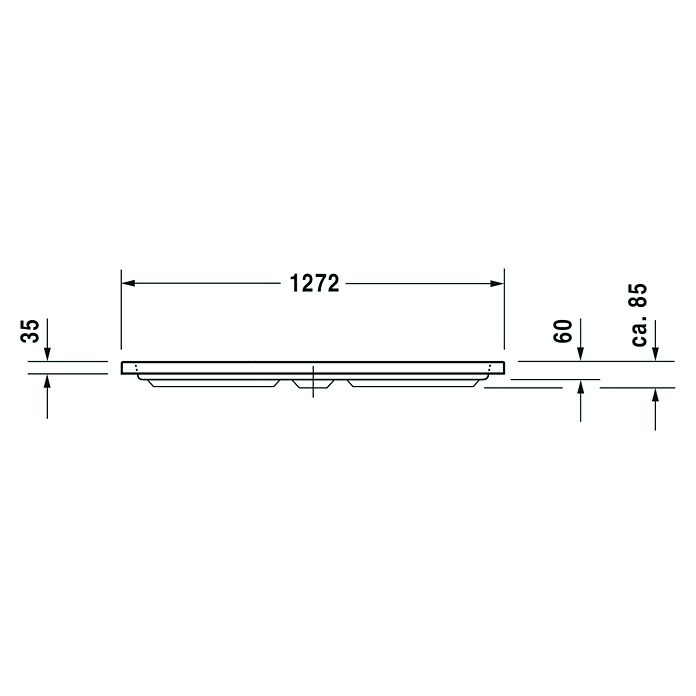 Duravit D-Code Duschwanne (90 x 90 cm, Ohne Antirutsch-Oberfläche, Viertelrund, Sanitäracryl, Weiß)