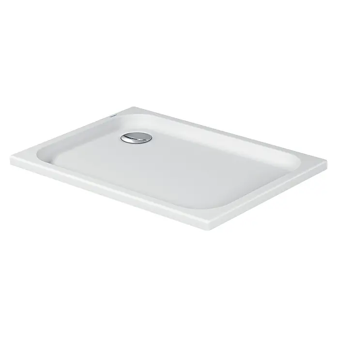 Duravit D-Code Duschwanne - L x B: 100 x 70 cm, Kunststoff, Weiß, Ohne Antirutsch-Oberfläche, Rechteckig - Rechteckige, flache Duschwanne in Weiß mit rundem Abfluss, ideal für moderne Badezimmerdesigns.