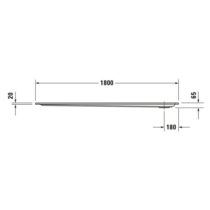 Duravit Duschwanne Starck Slimline (180 x 90 cm, Mit Antirutsch-Oberfläche, Sanitäracryl, Weiß)