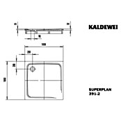 Kaldewei Duschwanne Superplan 391-2 (100 x 100 cm, Mit Styroporträger, Stahl-Email, Weiß)