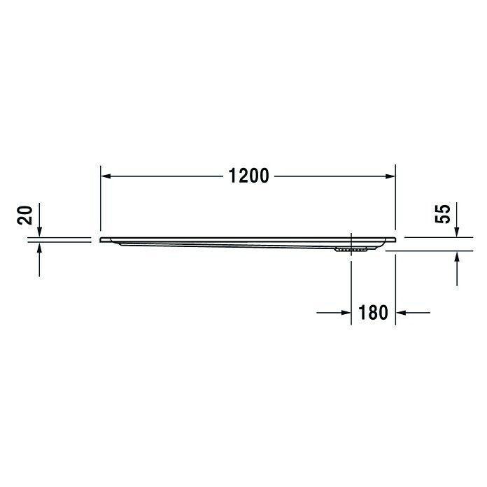 Duravit Duschwanne Starck Slimline (120 x 90 cm, Ohne Antirutsch-Oberfläche, Sanitäracryl, Weiß)