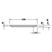 Duravit D-Code Duschwanne (120 x 70 cm, Mit Antirutsch-Oberfläche, Sanitäracryl, Weiß)