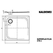 Kaldewei Duschwanne Superplan Plus 475-1 (90 x 90 cm, Stahl-Email, Weiß)