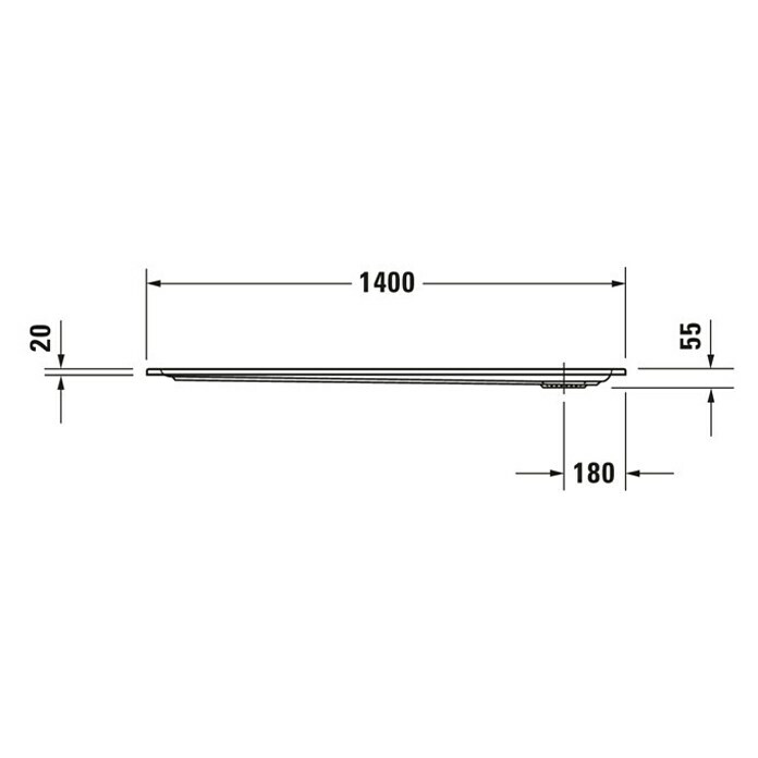 Duravit Duschwanne Starck Slimline (140 x 70 cm, Ohne Antirutsch-Oberfläche, Sanitäracryl, Weiß)