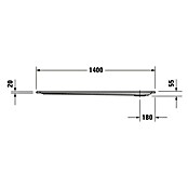 Duravit Duschwanne Starck Slimline (140 x 70 cm, Mit Antirutsch-Oberfläche, Sanitäracryl, Weiß)