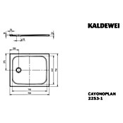 Kaldewei Duschwanne Cayonoplan 2253-1 (75 x 90 cm, Stahl-Email, Weiß)