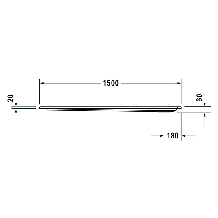 Duravit Duschwanne Starck Slimline (150 x 75 cm, Ohne Antirutsch-Oberfläche, Sanitäracryl, Weiß)