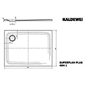 Kaldewei Duschwanne Superplan Plus 484-1 (120 x 90 cm, Stahl-Email, Weiß)