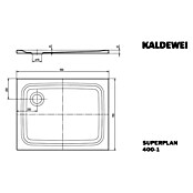 Kaldewei Duschwanne Superplan 400-1 (90 x 70 cm, Ohne Styroporträger, Stahl-Email, Weiß)