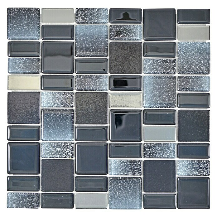 Mosaikfliese DAZZLE 05B (30 x 30 cm, Schwarz, Glänzend)