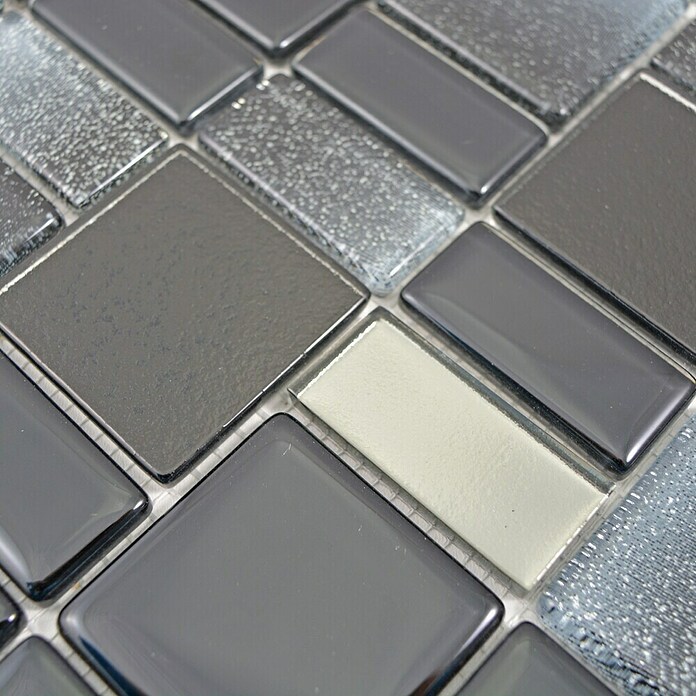 Mosaikfliese DAZZLE 05B (30 x 30 cm, Schwarz, Glänzend)