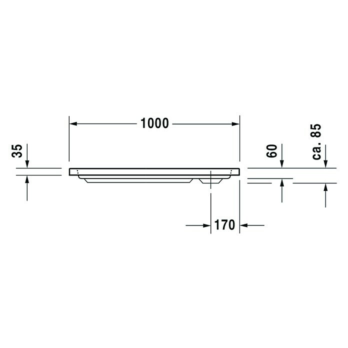 Duravit D-Code Duschwanne (100 x 80 cm, Mit Antirutsch-Oberfläche, Sanitäracryl, Weiß)