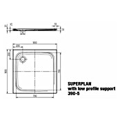 Kaldewei Duschwanne Superplan 390-5 (90 x 90 cm, Mit Styroporträger, Stahl-Email, Weiß)