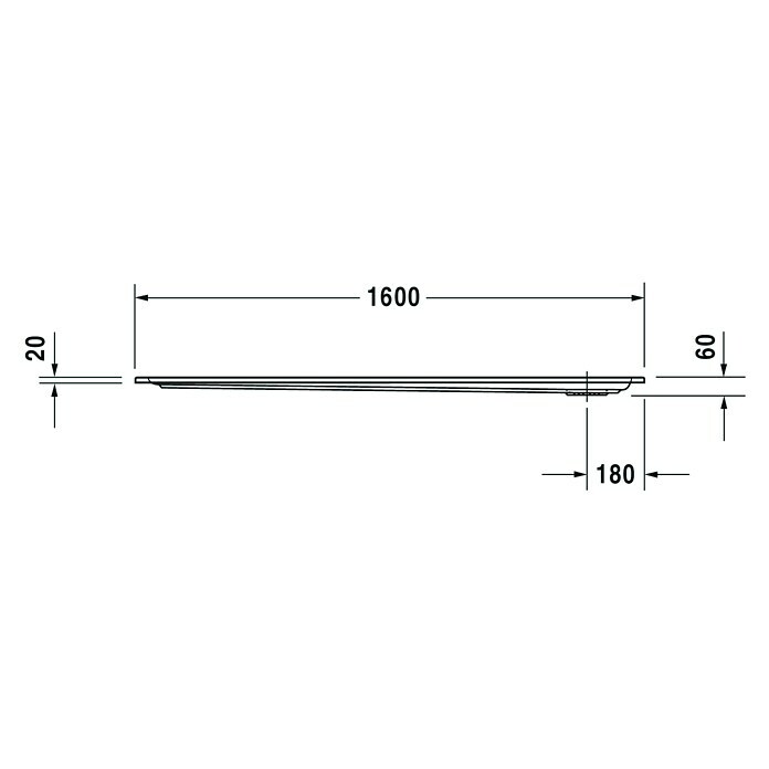 Duravit Duschwanne Starck Slimline (160 x 70 cm, Ohne Antirutsch-Oberfläche, Sanitäracryl, Weiß)