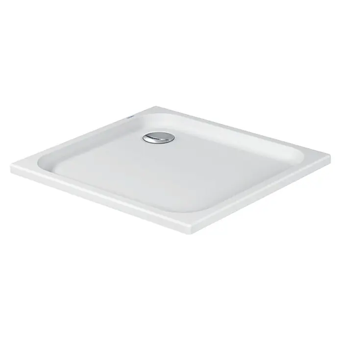 Duravit D-Code Duschwanne - L x B: 90 x 80 cm, Kunststoff, Weiß, Ohne Antirutsch-Oberfläche, Rechteckig - Quadratische Duschwanne in Weiß mit Chromablauf. Eine stilvolle und funktionale Ergänzung für jedes moderne Badezimmer.