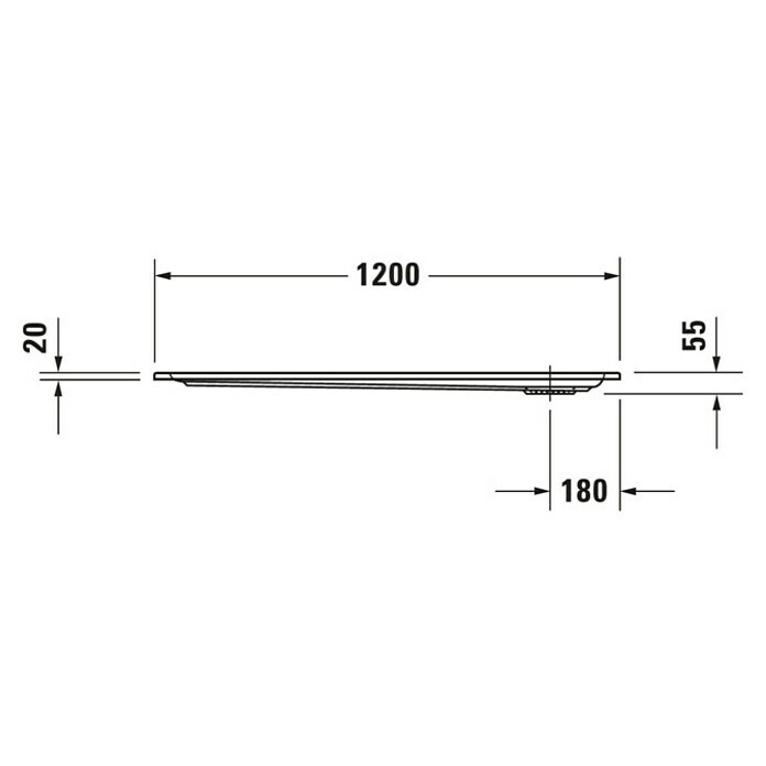 Duravit Duschwanne Starck Slimline (120 x 100 cm, Mit Antirutsch-Oberfläche, Sanitäracryl, Weiß)