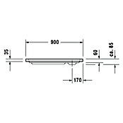 Duravit D-Code Duschwanne (90 x 90 cm, Mit Antirutsch-Oberfläche, Sanitäracryl, Weiß)