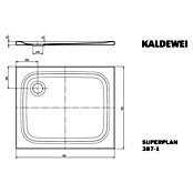 Kaldewei Duschwanne Superplan 387-1  (90 x 75 cm, Ohne Styroporträger, Stahl-Email, Weiß)