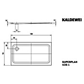 Kaldewei Duschwanne Superplan XXL 435-1 (150 x 75 cm, Stahl-Email, Weiß)