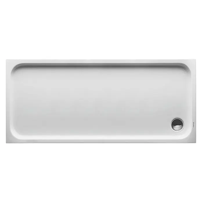 Duravit D-Code Duschwanne - L x B: 170 x 75 cm, Kunststoff, Weiß, Mit Antirutsch-Oberfläche, Rechteckig - Rechteckige Duschwanne aus Sanitäracryl in Weiß mit mittig platziertem Ablauf für moderne Badezimmer.\n