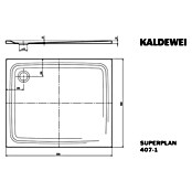 Kaldewei Duschwanne Superplan 407-1  (120 x 100 cm, Ohne Styroporträger, Stahl-Email, Weiß)