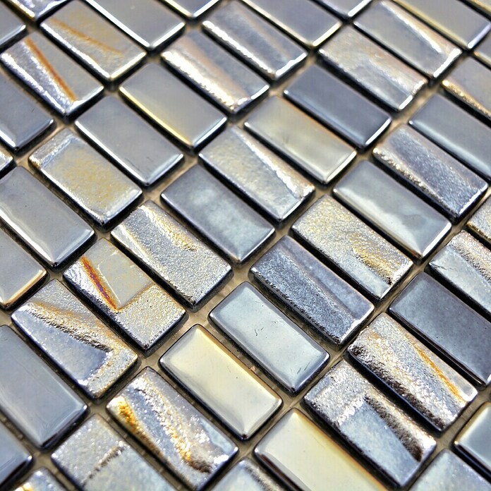 Mosaikfliese Rechteck Eco Uni JULIA 09 (31,5 x 31,7 cm, Schwarz, Glänzend)
