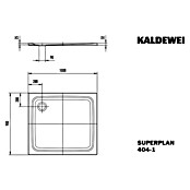 Kaldewei Duschwanne Superplan 404-1  (100 x 90 cm, Ohne Styroporträger, Stahl-Email, Weiß)