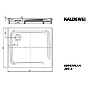 Kaldewei Duschwanne Superplan 388-2  (90 x 80 cm, Mit Styroporträger, Stahl-Email, Weiß)