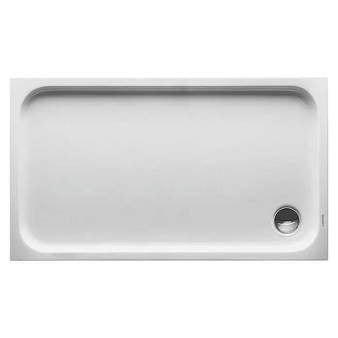 Duravit D-Code Duschwanne - L x B: 130 x 75 cm, Kunststoff, Weiß, Mit Antirutsch-Oberfläche, Rechteckig - Rechteckige Duschwanne aus Sanitäracryl mit abgerundeten Ecken und Ablaufgarnitur für ein modernes Badezimmerdesign.