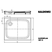 Kaldewei Duschwanne Superplan 387-2  (90 x 75 cm, Mit Styroporträger, Stahl-Email, Weiß)