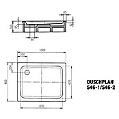 Kaldewei Duschwanne Duschplan 546-1  (100 x 80 cm, Ohne Styroporträger, Stahl-Email, Weiß)