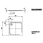 Kaldewei Duschwanne Superplan 391-1  (100 x 100 cm, Ohne Styroporträger, Stahl-Email, Weiß)