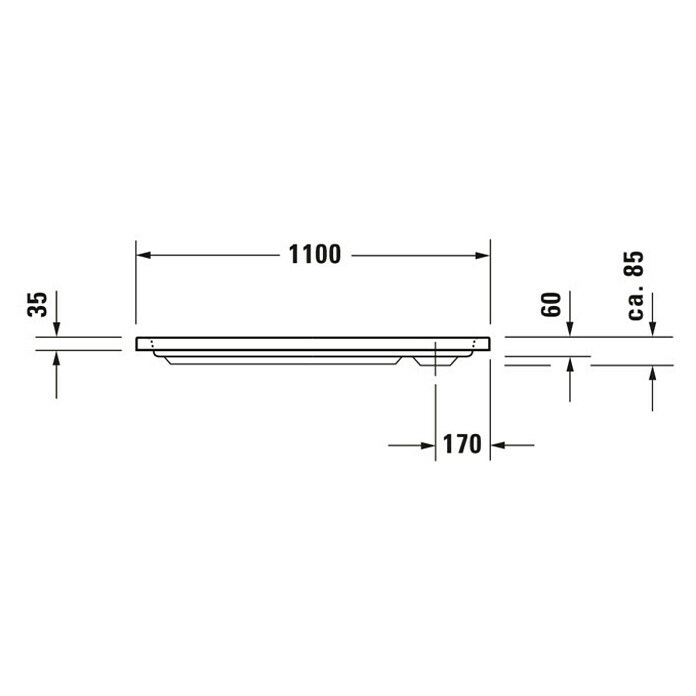 Duravit D-Code Duschwanne (110 x 75 cm, Mit Antirutsch-Oberfläche, Sanitäracryl, Weiß)