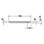 Duravit D-Code Duschwanne (110 x 75 cm, Mit Antirutsch-Oberfläche, Sanitäracryl, Weiß)