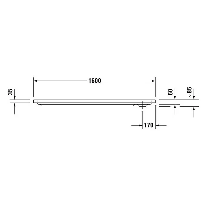 Duravit D-Code DuschwanneL x B: 160 x 70 cm, Kunststoff, Weiß, Mit Antirutsch-Oberfläche, Rechteckig