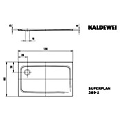 Kaldewei Duschwanne Superplan 389-1  (120 x 80 cm, Ohne Styroporträger, Stahl-Email, Weiß)