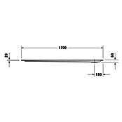 Duravit Duschwanne Starck Slimline (170 x 90 cm, Mit Antirutsch-Oberfläche, Sanitäracryl, Weiß)