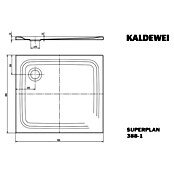 Kaldewei Duschwanne Superplan 388-1 (90 x 80 cm, Ohne Styroporträger, Stahl-Email, Weiß)