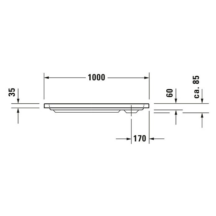 Duravit D-Code Duschwanne (100 x 70 cm, Mit Antirutsch-Oberfläche, Sanitäracryl, Weiß)