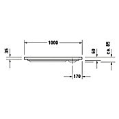 Duravit D-Code Duschwanne (100 x 70 cm, Mit Antirutsch-Oberfläche, Sanitäracryl, Weiß)