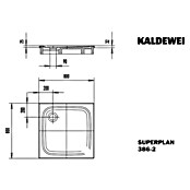 Kaldewei Duschwanne Superplan 386-2 (80 x 80 cm, Mit Styroporträger, Stahl-Email, Weiß)