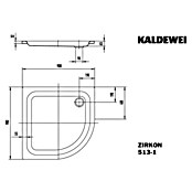 Kaldewei Duschwanne Zirkon 513-1 (90 x 90 cm, Stahl-Email, Weiß)