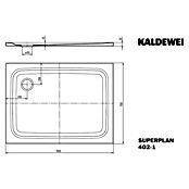 Kaldewei Duschwanne Superplan 402-1  (100 x 75 cm, Ohne Styroporträger, Stahl-Email, Weiß)
