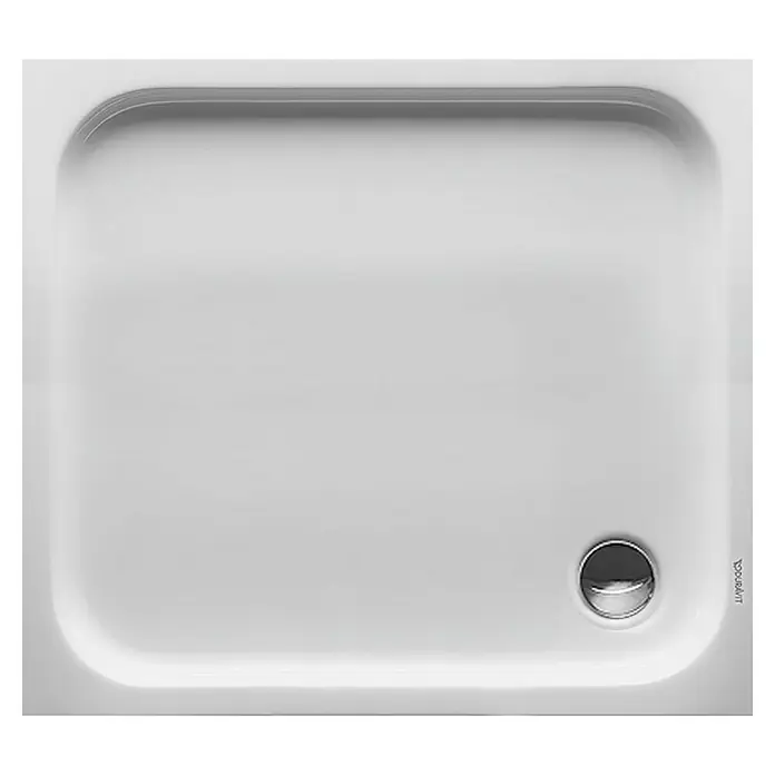 Duravit D-Code Duschwanne - L x B: 100 x 90 cm, Kunststoff, Weiß, Mit Antirutsch-Oberfläche, Rechteckig - Top-Ansicht einer Duravit Duschwanne aus hochwertigem Sanitäracryl, die durch ihr zeitloses Design und ihre Pflegeleichtigkeit besticht.