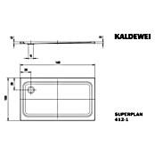 Kaldewei Duschwanne Superplan XXL 412-1 (140 x 100 cm, Stahl-Email, Weiß)